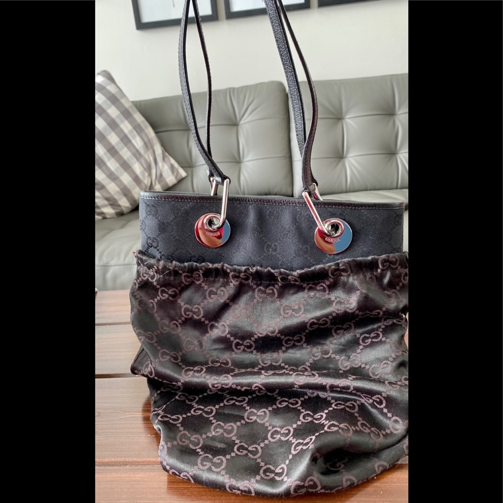 Gucci Black Monogram Mini Tote - Picture 4 of 15